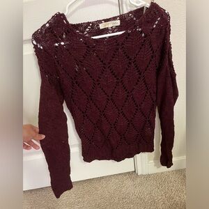 Maroon knit sweater